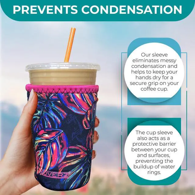 Alt view image 4 of 7 - Koverz Iced Coffee Sleeve, Insulated Neoprene Cup Sleeve, Fits a 24 Oz. Coffee Cup, Washable and Reusable, Iced Coffee Accessories, Medium Paisley