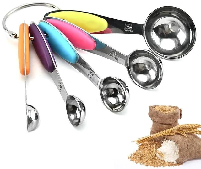Alt view image 2 of 6 - Fsdifly-Stainless Steel Measuring Spoons 5 Piece Stackable Set - Measuring Set for Cooking and Bakin (A)