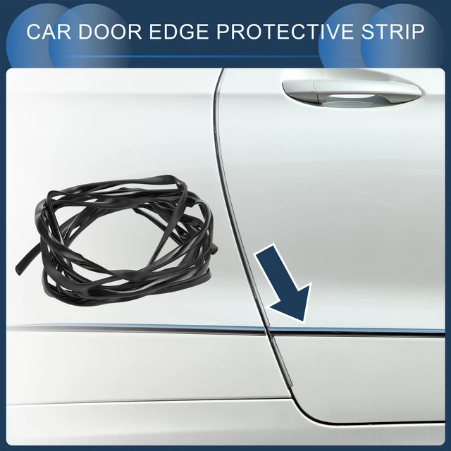 Alt view image 2 of 7 - INFINAUTO Universal Car Door Edge Guards, Exterior 9.84ft U-Shaped Door Scratch Protection Guard PVC Chrome Black, 1 Pc