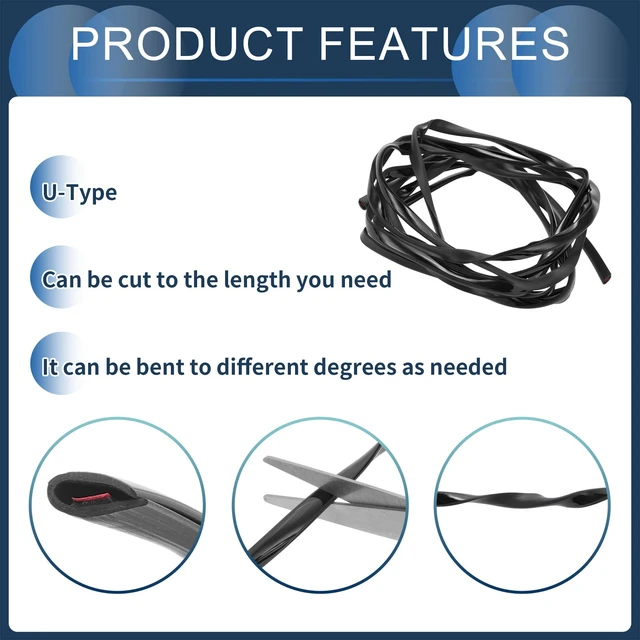 Alt view image 6 of 7 - INFINAUTO Universal Car Door Edge Guards, Exterior 9.84ft U-Shaped Door Scratch Protection Guard PVC Chrome Black, 1 Pc
