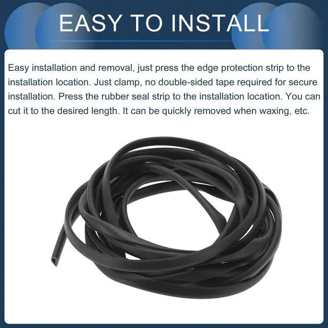 Alt view image 4 of 7 - INFINAUTO Universal Car Door Edge Guards, Exterior 9.84ft U-Shaped Door Scratch Protection Guard PVC Black, 1 Pc