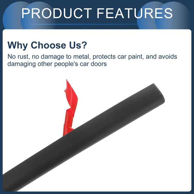 Alt view image 7 of 7 - INFINAUTO Universal Car Door Edge Guards, Exterior 9.84ft U-Shaped Door Scratch Protection Guard PVC Black, 1 Pc