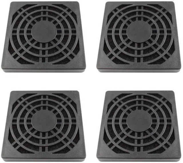 Main image of Adyoney 4 Pcs 70mm Black Square Plastic Cooling Fan Filter Cover | Dust Screen for Filter Fan Chassis, for PC Computer Case, server Case, Mesh Design for Effective Dust Protection