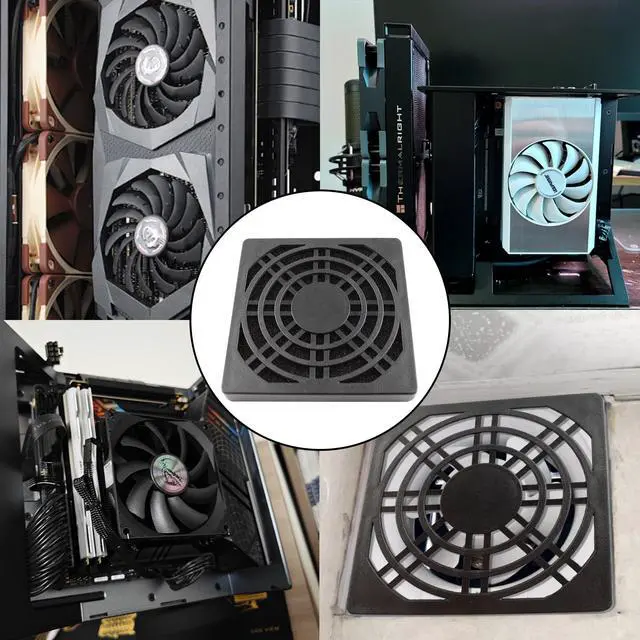 Alt view image 5 of 5 - Adyoney 4 Pcs 70mm Black Square Plastic Cooling Fan Filter Cover | Dust Screen for Filter Fan Chassis, for PC Computer Case, server Case, Mesh Design for Effective Dust Protection