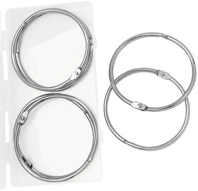 Main image of 3Inch (6 Pack) Loose Leaf Binder Rings, Keychain Key Metal Nickel Plated Steel Binder Book Rings, Silver