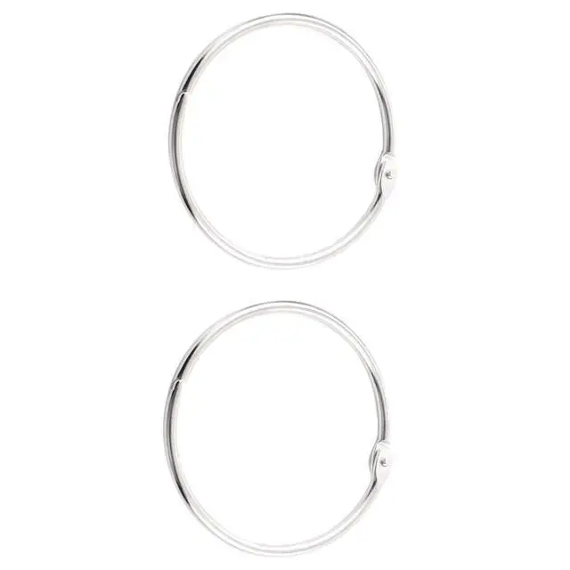 Alt view image 3 of 6 - 3Inch (6 Pack) Loose Leaf Binder Rings, Keychain Key Metal Nickel Plated Steel Binder Book Rings, Silver