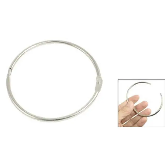 Alt view image 4 of 6 - 3Inch (6 Pack) Loose Leaf Binder Rings, Keychain Key Metal Nickel Plated Steel Binder Book Rings, Silver