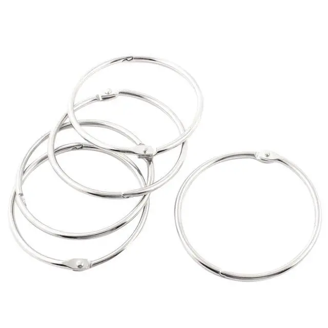 Alt view image 5 of 6 - 3Inch (6 Pack) Loose Leaf Binder Rings, Keychain Key Metal Nickel Plated Steel Binder Book Rings, Silver