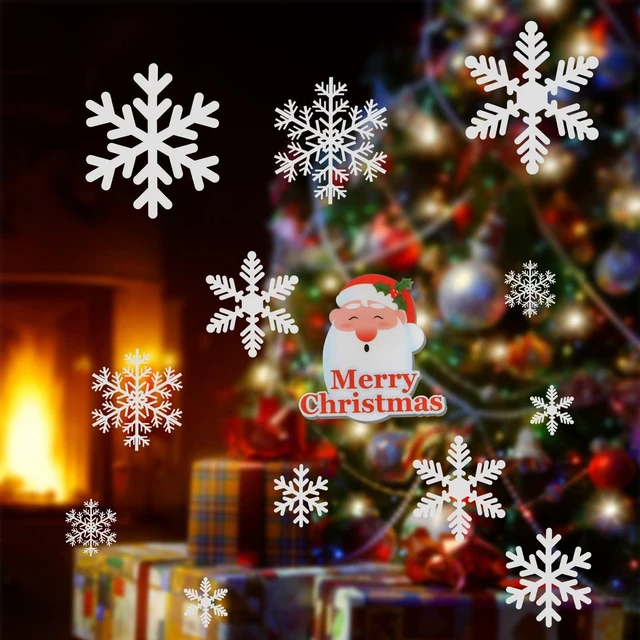 Alt view image 7 of 7 - KESOTO 96Pcs Christmas Decorations, Snowflake Window Clings, 10 Sheets | Glueless PVC Window Stickers, 3 Sizes & 3 Snowflake Designs, For Windows, Fridge Doors & Mirrors, Indoor Christmas Decor