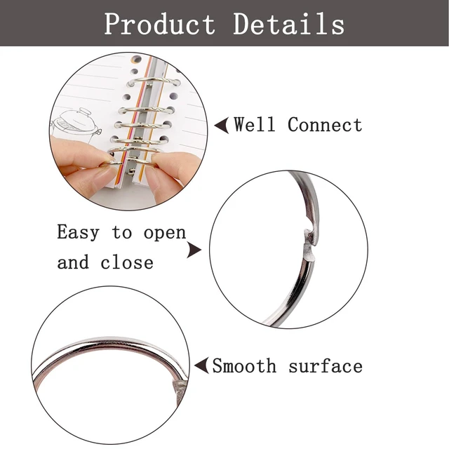 Alt view image 3 of 7 - BGJRBY Loose Leaf Book Binder Rings 1-Inch30 Pack Metal Nickel Plated for Key Rings, for Index Cards, Office School Supplies, Sliver