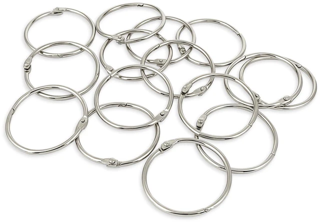 Main image of 2 Inch (15 Pack) Loose Leaf Binder Book Rings, with Metal Nickel Plated for Key,and Index Cards, for School, Home, or Office, Silver