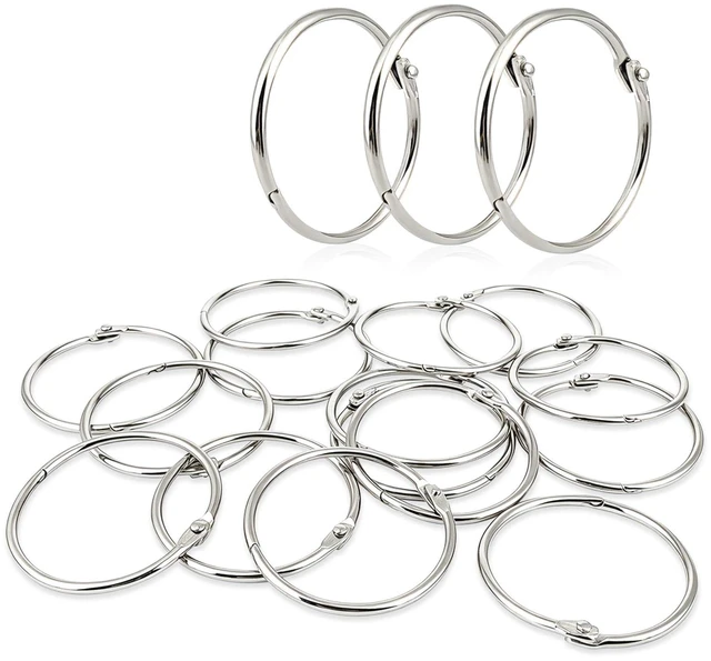 Alt view image 2 of 7 - 2 Inch (15 Pack) Loose Leaf Binder Book Rings, with Metal Nickel Plated for Key,and Index Cards, for School, Home, or Office, Silver