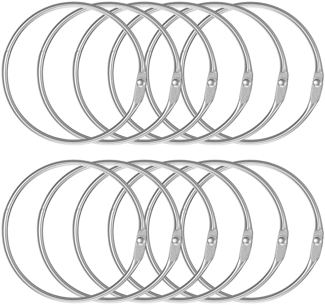 Main image of Pawfly Loose Leaf Binder Rings 2 Inch Smooth Steel Book Rings for Index Cards Flash Cards Receipts Memos Photos and Files Heavy Duty Organizers Loops for Office School and Home Use, 12 Pack