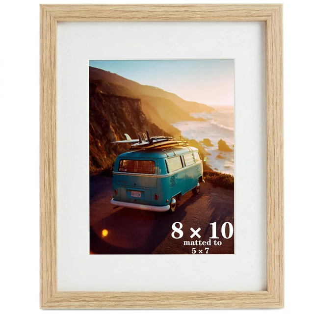 Main image of Luxdart 8x10 Picture Frame - Solid Wood Picture Frames with HD Plexiglass, Oak Wood 8x10 Photo Frames Matted to Displays 5x7, Oak Wood Frame for Wall mounting - 1 Pack