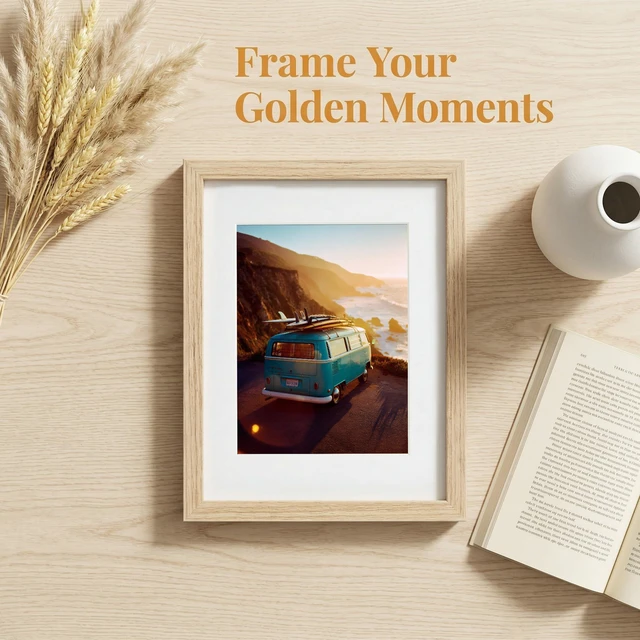 Alt view image 7 of 7 - Luxdart 8x10 Picture Frame - Solid Wood Picture Frames with HD Plexiglass, Oak Wood 8x10 Photo Frames Matted to Displays 5x7, Oak Wood Frame for Wall mounting - 1 Pack