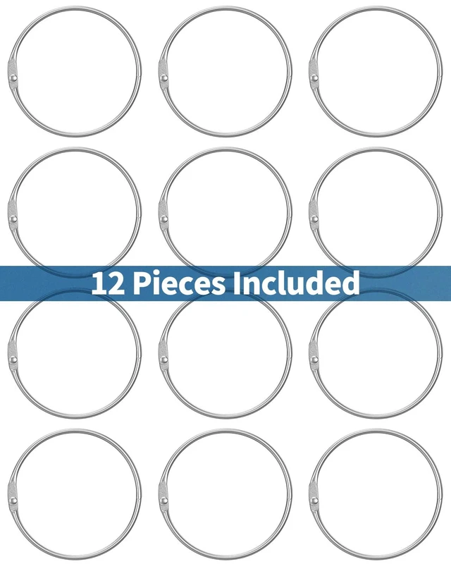 Alt view image 7 of 7 - Pawfly Loose Leaf Binder Rings 2 Inch Smooth Steel Book Rings for Index Cards Flash Cards Receipts Memos Photos and Files Heavy Duty Organizers Loops for Office School and Home Use, 12 Pack