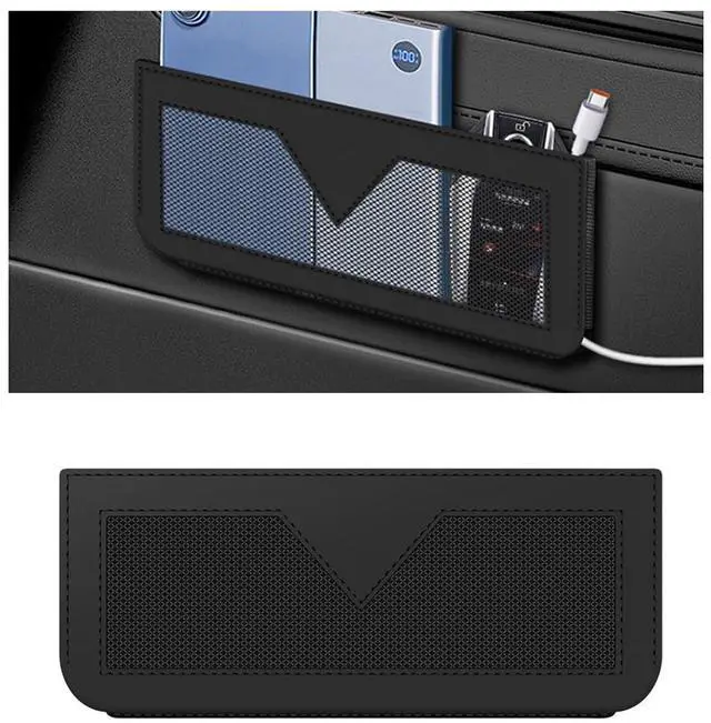 Main image of Norkmdi Car Seat Side Pocket Organizer, PU Leather Multifunctional Small Vehicle Console Side Storage Pouch, Automotive Gap Filler Bag for Cell Phone Sunglasses, Universal for SUV RV Truck (Black)