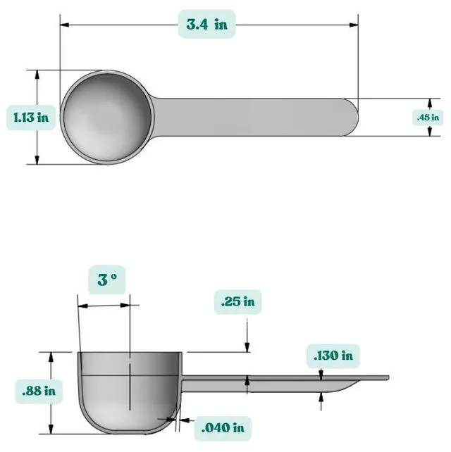 Alt view image 2 of 6 - 2 Teaspoon (2/3 Tablespoon | 10 mL) Short Handle Plastic Rounded Scoop for Coffee, Protein Powder, Pet Food, Spices, Grains, Dry Goods Food-Grade BPA-Free (Pack of 1)