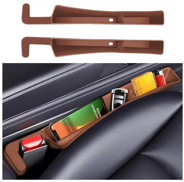 Main image of Zpana 2PCS Car Seat Gap Filler, Vehicle Side Set Console Plug Organizer, Multifunctional Automotive Interior Storage Box Crevice Stopper Accessories from Dropping, Universal Fit (Dark Brown)