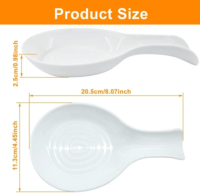 Alt view image 2 of 5 - White Spoon Rest Cooking Spoon Holder, Plastic, 2 Pack | Kitchen Utensil Holder, Dishwasher Safe
