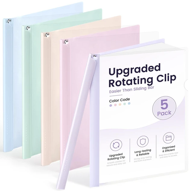 Main image of Report Covers with Rotating Bar, Muted Presentation Folders Binder | Resume Portfolio Folder for A4 & Letter Size Paper, Clear Cover Report Folders Book, File Folders for School Business, 5 Pcs