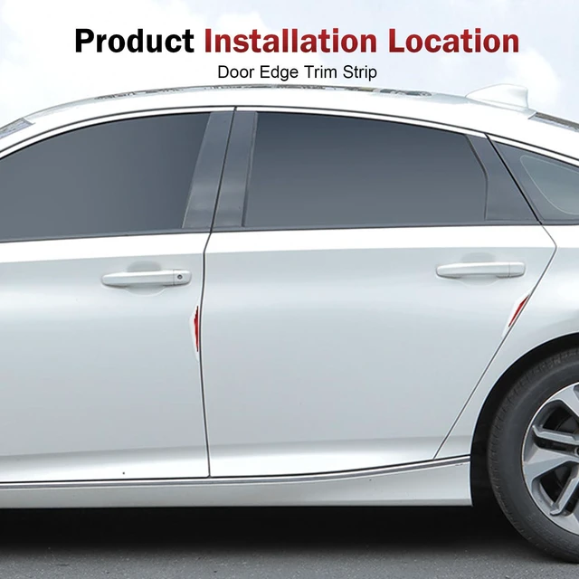 Alt view image 3 of 7 - Qurbuns 4 PCS Car Door Edge Guards, 3D Anti-Scratch Car Door Protector, Bumper Anti-Collision Protector Trim, Rear View Mirror Protection Strip, Universal for Cars Trucks SUVs (White & Red)