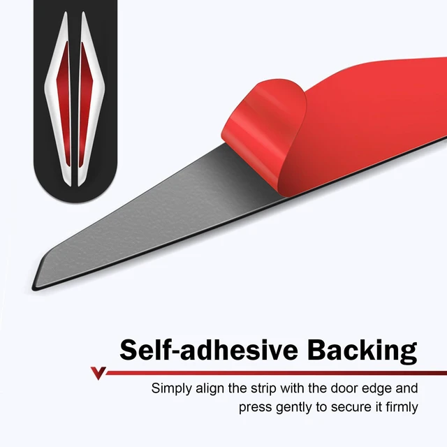Alt view image 6 of 7 - Qurbuns 4 PCS Car Door Edge Guards, 3D Anti-Scratch Car Door Protector, Bumper Anti-Collision Protector Trim, Rear View Mirror Protection Strip, Universal for Cars Trucks SUVs (White & Red)