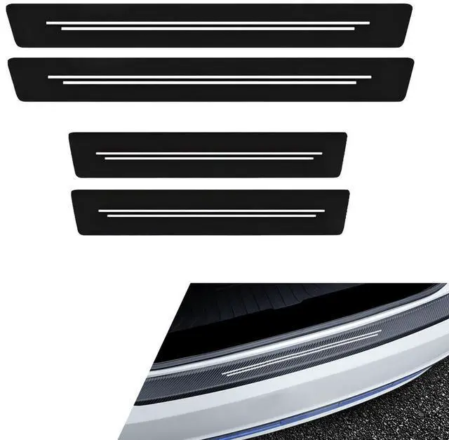 Main image of Qurbuns 4 PCS Car Door Sill Protectors, Door Edge Step Dust Shield Strips, Automotive Rubber Scratch Resistant Entry Sill Guards, Universal for Most Cars