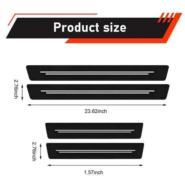 Alt view image 2 of 7 - Qurbuns 4 PCS Car Door Sill Protectors, Door Edge Step Dust Shield Strips, Automotive Rubber Scratch Resistant Entry Sill Guards, Universal for Most Cars