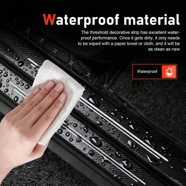 Alt view image 4 of 7 - Qurbuns 4 PCS Car Door Sill Protectors, Door Edge Step Dust Shield Strips, Automotive Rubber Scratch Resistant Entry Sill Guards, Universal for Most Cars
