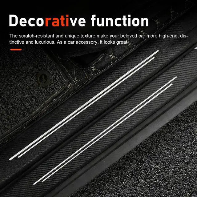 Alt view image 7 of 7 - Qurbuns 4 PCS Car Door Sill Protectors, Door Edge Step Dust Shield Strips, Automotive Rubber Scratch Resistant Entry Sill Guards, Universal for Most Cars