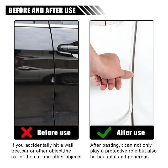 Alt view image 5 of 6 - 32Ft(10M) Edge Protector - Anti-Collision Strip, No Glue Car Entry Guard, Automotive Trim Protective Strip (White)