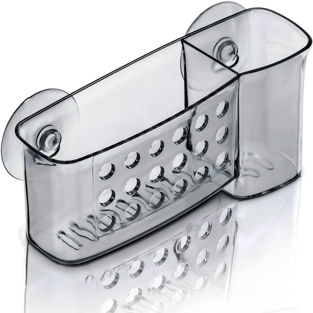 Main image of Bath Caddy Basket with Suction Cups, 6 in, Clear (1 Pack)