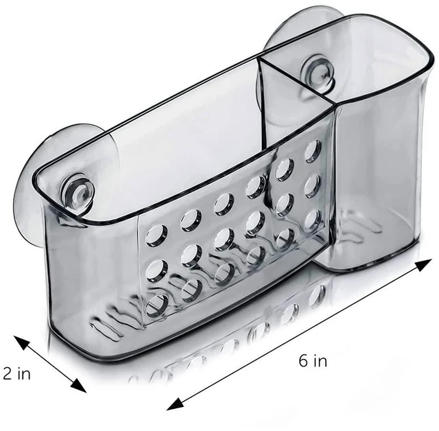 Alt view image 4 of 4 - Bath Caddy Basket with Suction Cups, 6 in, Clear (1 Pack)