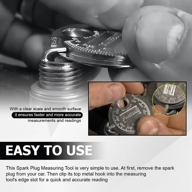 Alt view image 6 of 7 - Spark Plug Measuring Tool,Measuring Wire Spark Plug Gap Tool,Zinc Alloy Gapper Clearance Gauge Scaled From 0.020" To 0.100",Portable Plugs Gapping Gauge,Universal Sparkplug Gap Tools Car Accessories