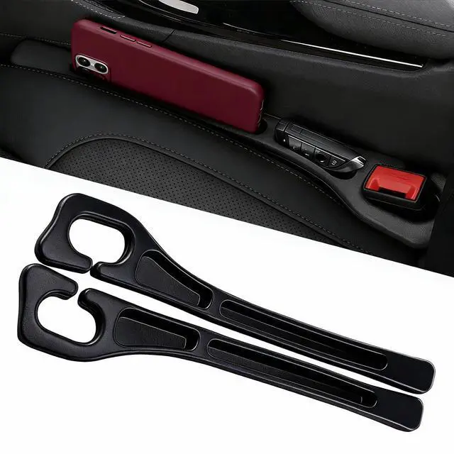 Main image of KUWSEIY 2 Pack Car Seat Gap Filler, No-Drop Seat Side Gap Seam Filler Organizer with Phone Holder, Universal Fit Fill The Gap Between Seat and Console, Auto Accessories for SUV Truck Sedan