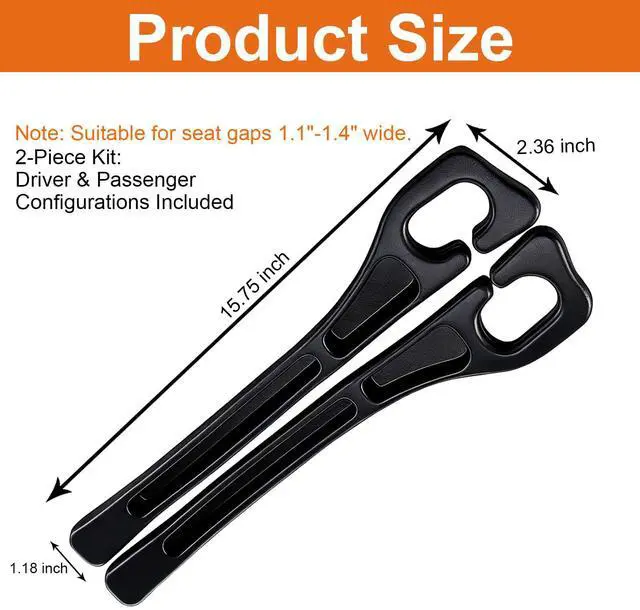 Alt view image 2 of 7 - KUWSEIY 2 Pack Car Seat Gap Filler, No-Drop Seat Side Gap Seam Filler Organizer with Phone Holder, Universal Fit Fill The Gap Between Seat and Console, Auto Accessories for SUV Truck Sedan