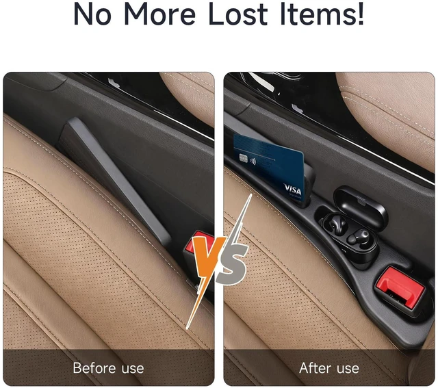 Alt view image 3 of 7 - Car Seat Gap Filler Set of 2, 3-in-1 Seat Gap Filler with Organizer & Hook, Soft Foam Gap Stopper Universal Fit for Car SUV Truck, Prevent Items Dropping Between Seat and Console