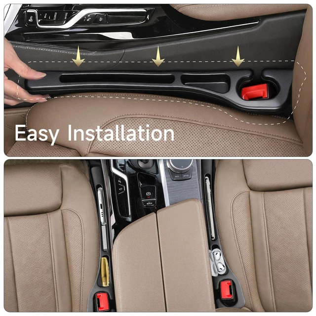 Alt view image 5 of 7 - Car Seat Gap Filler Set of 2, 3-in-1 Seat Gap Filler with Organizer & Hook, Soft Foam Gap Stopper Universal Fit for Car SUV Truck, Prevent Items Dropping Between Seat and Console