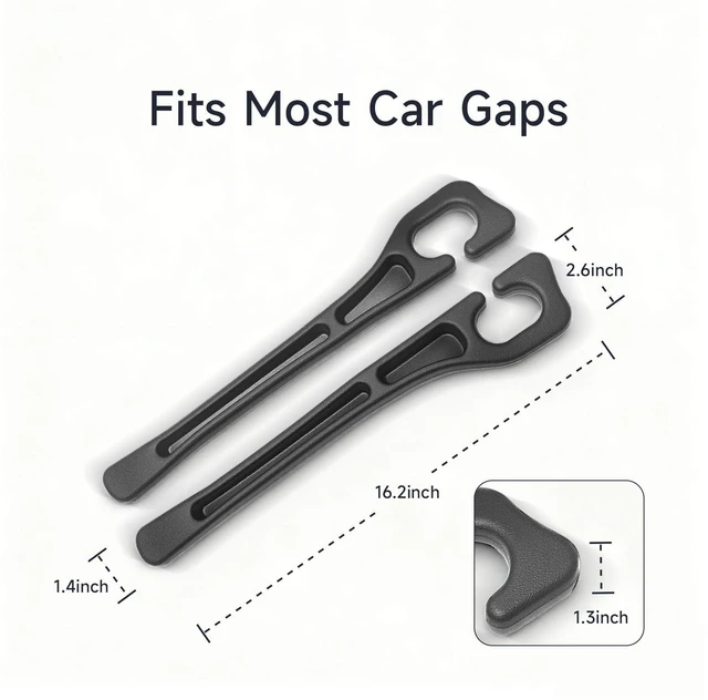 Alt view image 6 of 7 - Car Seat Gap Filler Set of 2, 3-in-1 Seat Gap Filler with Organizer & Hook, Soft Foam Gap Stopper Universal Fit for Car SUV Truck, Prevent Items Dropping Between Seat and Console