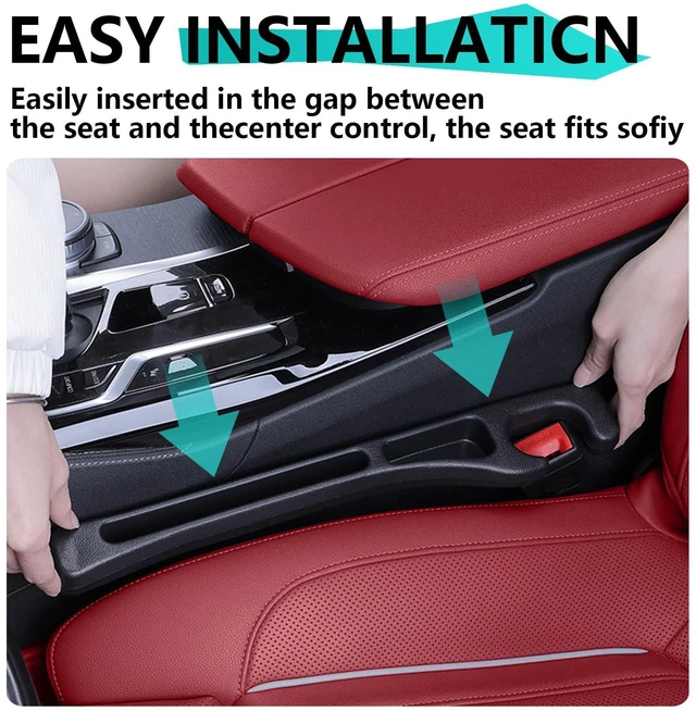 Alt view image 4 of 7 - ROCKHUGO Seat Gap Fillers with Seat Belt Holes,No Drop Seat Guard for Cars,Car Side Seat Gap Filler Organizer 2 Pack (Beige)