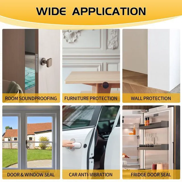 Alt view image 7 of 7 - 26Ft Weather Stripping Door Seal - 1/2" x 1/4" Door Seal Strip for Door Frame, High Density Foam Insulation Tape, Self Adhesive Soundproof Gap Filler for Doors, Windows, Sliding Door and AC Units