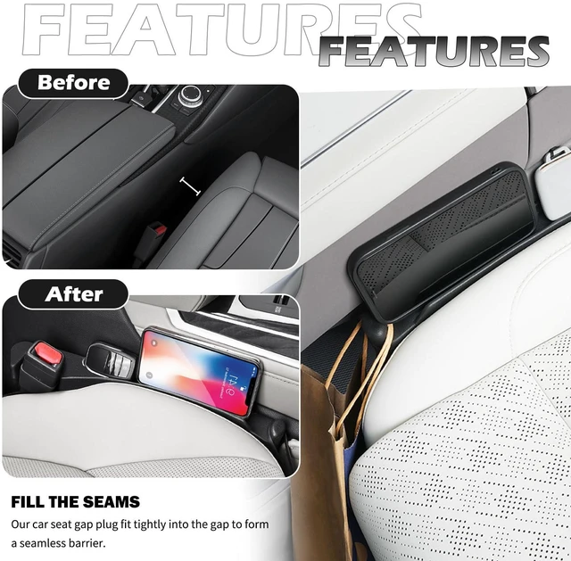 Alt view image 3 of 7 - 2PCS Car Seat Gap Filler,Upgraded 3 in 1 No Drop Seat Guard for Cars with Hook and Car Phone Holder Design,Universal Cars Seats Spacer Gap Filler for Double-Sided Use