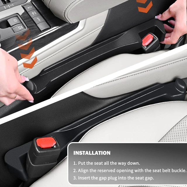 Alt view image 6 of 7 - 2PCS Car Seat Gap Filler,Upgraded 3 in 1 No Drop Seat Guard for Cars with Hook and Car Phone Holder Design,Universal Cars Seats Spacer Gap Filler for Double-Sided Use