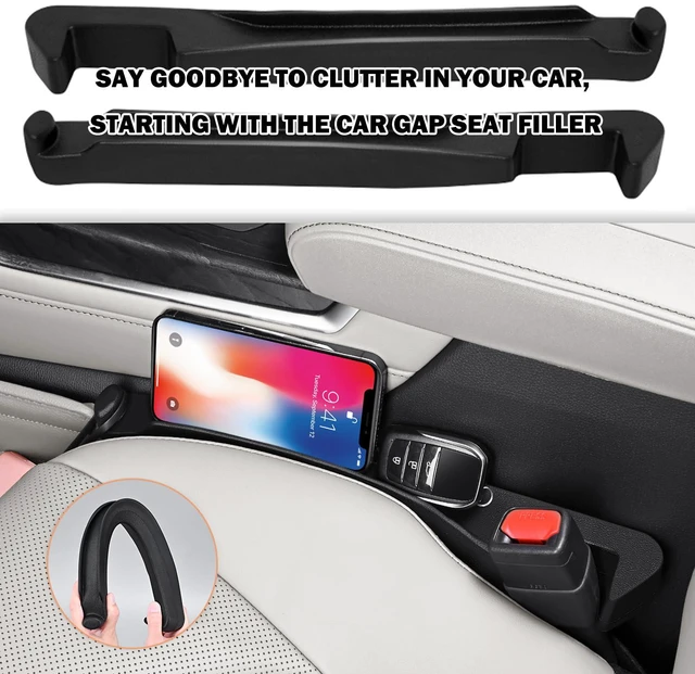 Alt view image 7 of 7 - 2PCS Car Seat Gap Filler,Upgraded 3 in 1 No Drop Seat Guard for Cars with Hook and Car Phone Holder Design,Universal Cars Seats Spacer Gap Filler for Double-Sided Use