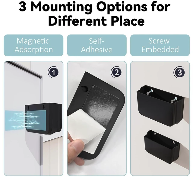 Alt view image 4 of 7 - Magnetic Foldable Pen Holder Desk Accessories for Home Office 1 Pack Black | Strong Magnet, Space Saving, Dry Erase Marker Pencil Holder for Whiteboard, Locker,Refrigerator, Remote Holder