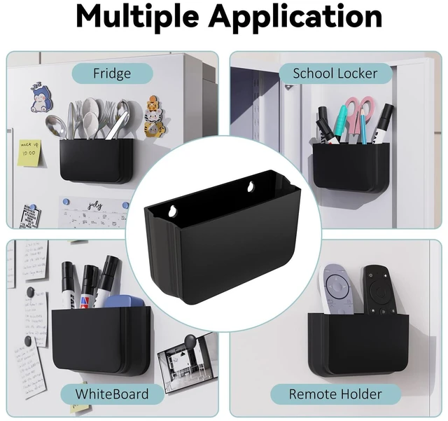 Alt view image 7 of 7 - Magnetic Foldable Pen Holder Desk Accessories for Home Office 1 Pack Black | Strong Magnet, Space Saving, Dry Erase Marker Pencil Holder for Whiteboard, Locker,Refrigerator, Remote Holder