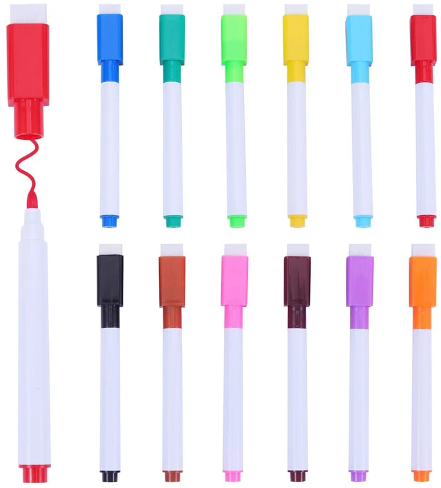 Main image of 12 Pcs Magnetic Dry Erase Markers, Fine Tip Point Whiteboard Markers with Erases White Board Dry Markers for Teachers Office School Supplies