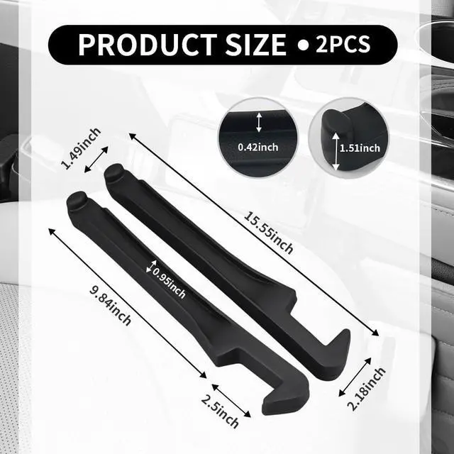 Alt view image 2 of 7 - Turcee 2PCS Car Seat Gap Filler Organizer with Storage Slot & Hook,Car Seat Gap Filler Strip for Filling Gaps,Universal & Double-Sided Use Cars Seats Gaps Plug Cars Interior Accessories