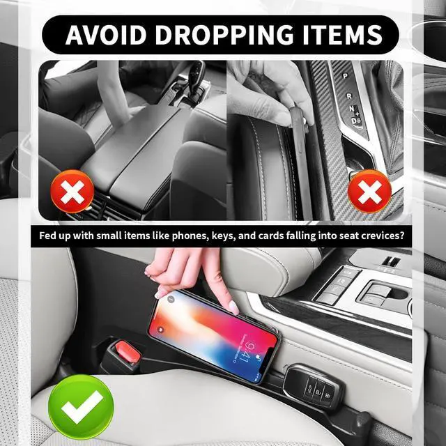 Alt view image 4 of 7 - Turcee 2PCS Car Seat Gap Filler Organizer with Storage Slot & Hook,Car Seat Gap Filler Strip for Filling Gaps,Universal & Double-Sided Use Cars Seats Gaps Plug Cars Interior Accessories
